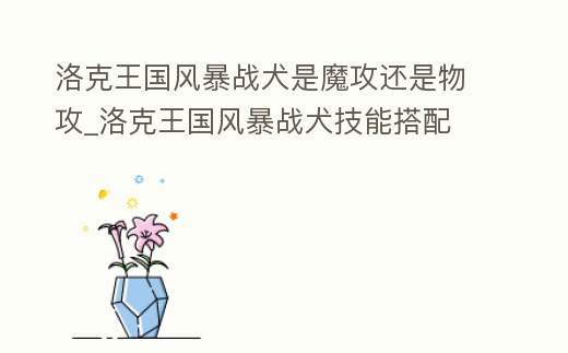 洛克王國風(fēng)暴戰(zhàn)犬是魔攻還是物攻_洛克王國風(fēng)暴戰(zhàn)犬技能搭配