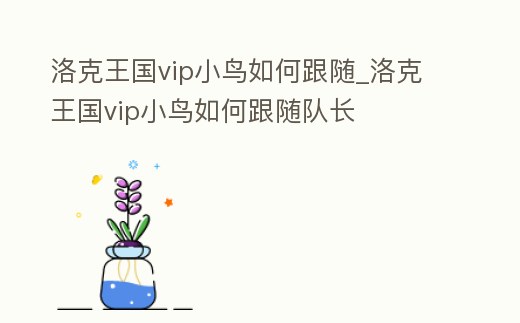 洛克王國(guó)vip小鳥如何跟隨_洛克王國(guó)vip小鳥如何跟隨隊(duì)長(zhǎng)