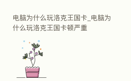 電腦為什么玩洛克王國卡_電腦為什么玩洛克王國卡頓嚴重