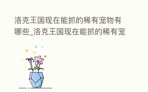 洛克王國現在能抓的稀有寵物有哪些_洛克王國現在能抓的稀有寵物有哪些