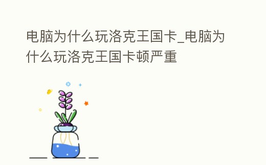 電腦為什么玩洛克王國卡_電腦為什么玩洛克王國卡頓嚴重