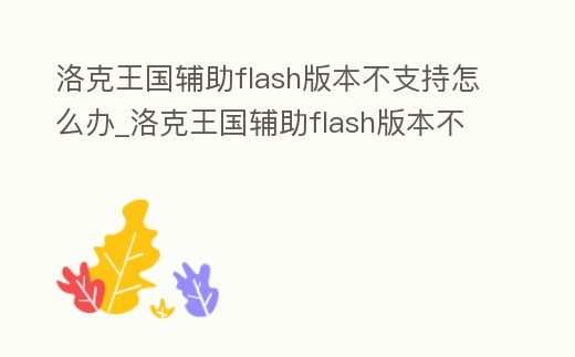 洛克王國輔助flash版本不支持怎么辦_洛克王國輔助flash版本不支持怎么辦呀
