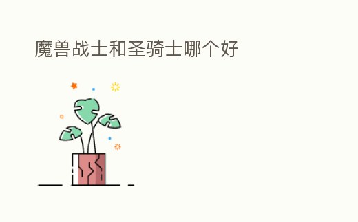 魔獸戰(zhàn)士和圣騎士哪個好