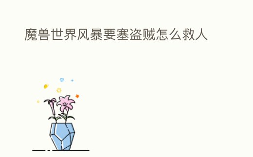 魔獸世界風暴要塞盜賊怎么救人