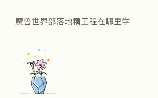 魔獸世界部落地精工程在哪里學