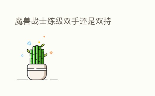魔獸戰士練級雙手還是雙持