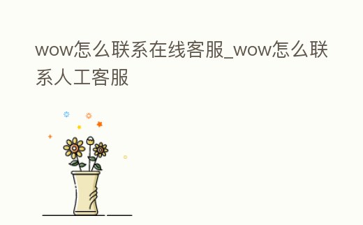 wow怎么聯(lián)系在線客服_wow怎么聯(lián)系人工客服