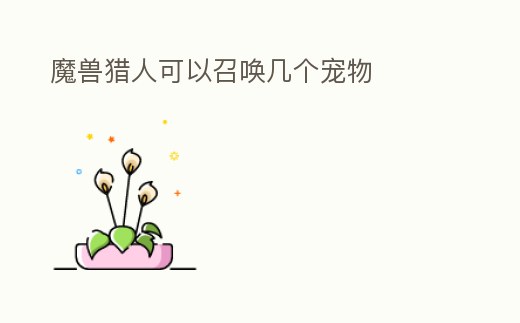 魔獸獵人可以召喚幾個寵物