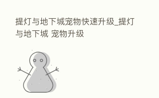 提燈與地下城寵物快速升級_提燈與地下城 寵物升級