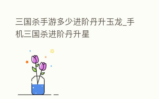 三國(guó)殺手游多少進(jìn)階丹升玉龍_手機(jī)三國(guó)殺進(jìn)階丹升星