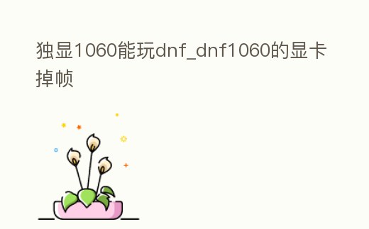 獨顯1060能玩dnf_dnf1060的顯卡掉幀
