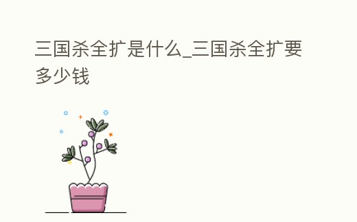 三國殺全擴是什么_三國殺全擴要多少錢
