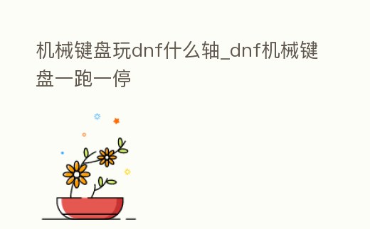 機械鍵盤玩dnf什么軸_dnf機械鍵盤一跑一停