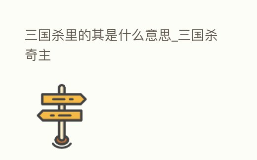 三國殺里的其是什么意思_三國殺奇主