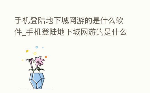 手機登陸地下城網游的是什么軟件_手機登陸地下城網游的是什么軟件下載