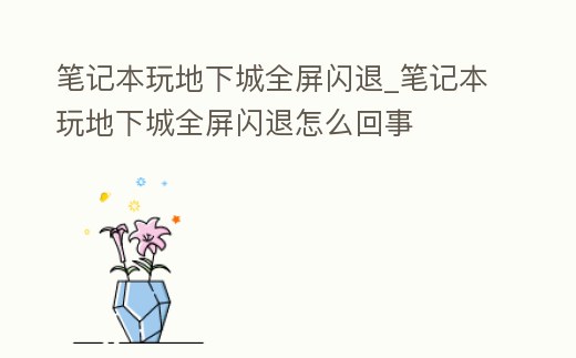 筆記本玩地下城全屏閃退_筆記本玩地下城全屏閃退怎么回事