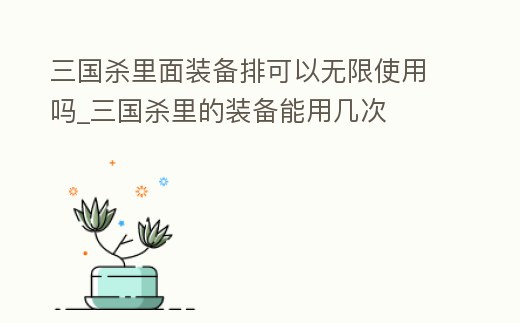 三國殺里面裝備排可以無限使用嗎_三國殺里的裝備能用幾次