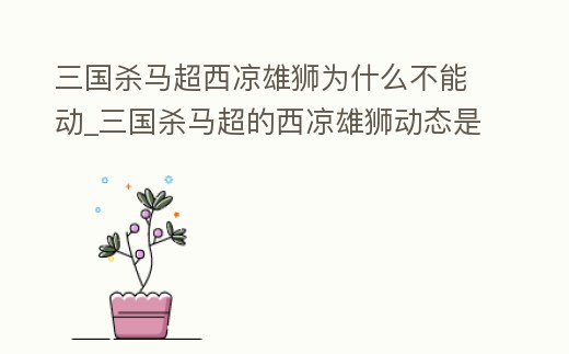 三國殺馬超西涼雄獅為什么不能動_三國殺馬超的西涼雄獅動態(tài)是什么品質(zhì)