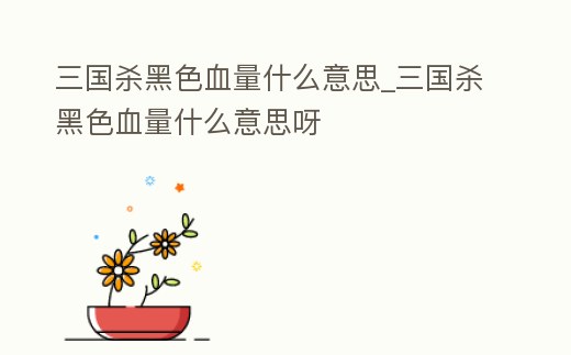 三國殺黑色血量什么意思_三國殺黑色血量什么意思呀