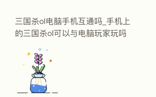 三國殺ol電腦手機互通嗎_手機上的三國殺ol可以與電腦玩家玩嗎