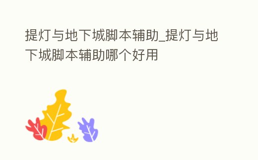 提燈與地下城腳本輔助_提燈與地下城腳本輔助哪個好用
