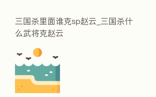 三國(guó)殺里面誰(shuí)克sp趙云_三國(guó)殺什么武將克趙云