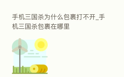 手機(jī)三國(guó)殺為什么包裹打不開(kāi)_手機(jī)三國(guó)殺包裹在哪里