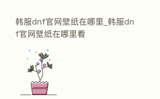 韓服dnf官網壁紙在哪里_韓服dnf官網壁紙在哪里看