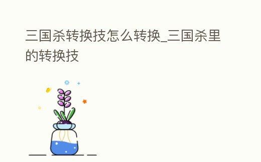 三國殺轉換技怎么轉換_三國殺里的轉換技