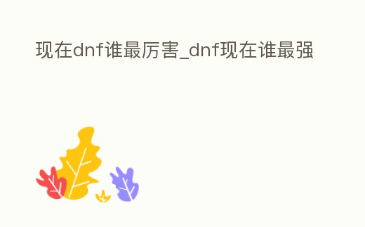 現在dnf誰最厲害_dnf現在誰最強
