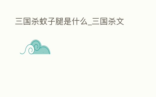 三國殺蚊子腿是什么_三國殺文