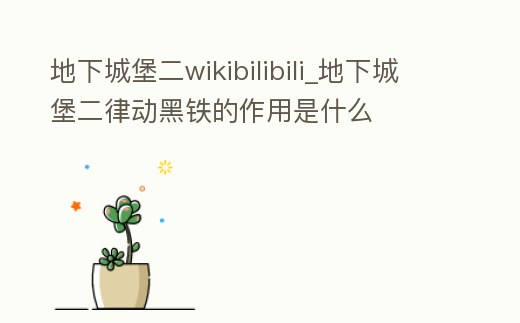 地下城堡二wikibilibili_地下城堡二律動黑鐵的作用是什么