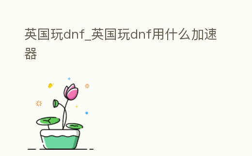 英國玩dnf_英國玩dnf用什么加速器