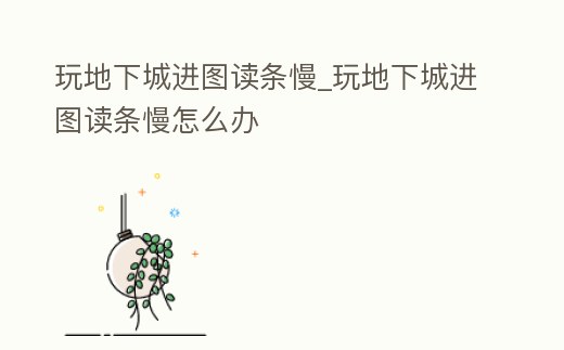 玩地下城進(jìn)圖讀條慢_玩地下城進(jìn)圖讀條慢怎么辦