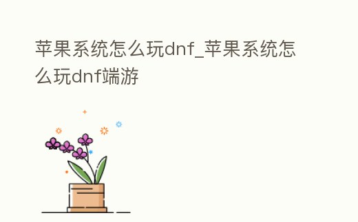 蘋果系統(tǒng)怎么玩dnf_蘋果系統(tǒng)怎么玩dnf端游