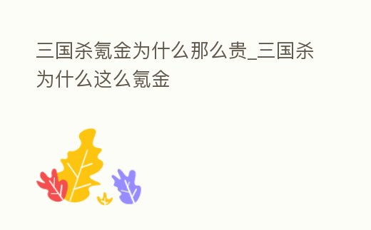 三國殺氪金為什么那么貴_三國殺為什么這么氪金