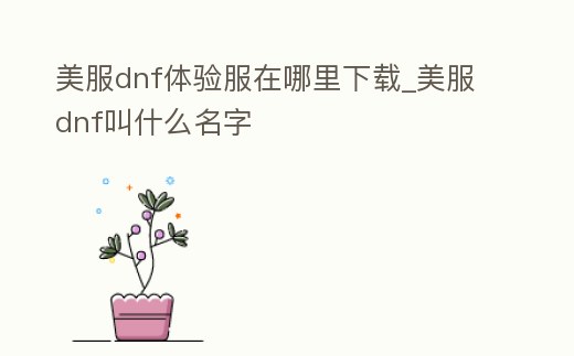 美服dnf體驗(yàn)服在哪里下載_美服dnf叫什么名字