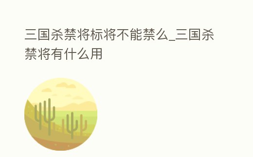 三國殺禁將標將不能禁么_三國殺禁將有什么用