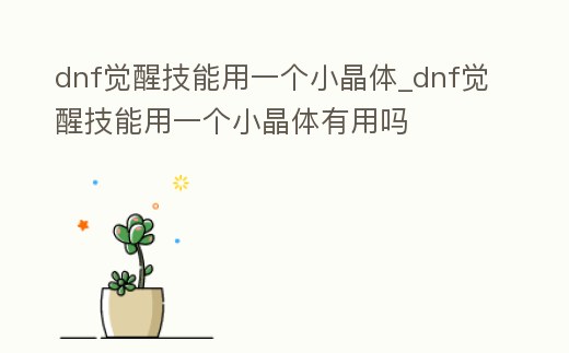 dnf覺醒技能用一個小晶體_dnf覺醒技能用一個小晶體有用嗎