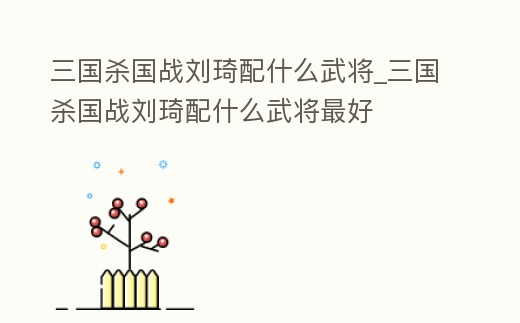 三國殺國戰(zhàn)劉琦配什么武將_三國殺國戰(zhàn)劉琦配什么武將最好