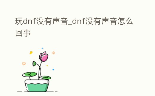 玩dnf沒有聲音_dnf沒有聲音怎么回事