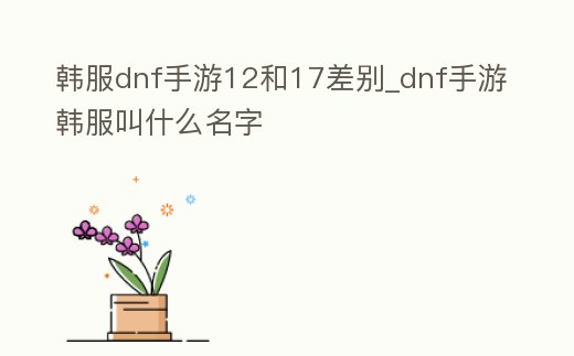 韓服dnf手游12和17差別_dnf手游韓服叫什么名字