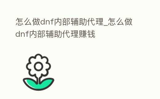 怎么做dnf內部輔助代理_怎么做dnf內部輔助代理賺錢