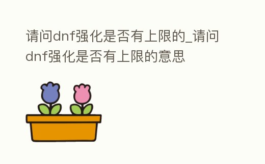 請問dnf強化是否有上限的_請問dnf強化是否有上限的意思