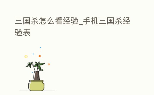 三國殺怎么看經驗_手機三國殺經驗表