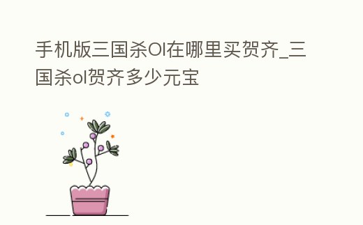 手機版三國殺Ol在哪里買賀齊_三國殺ol賀齊多少元寶