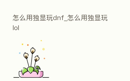 怎么用獨顯玩dnf_怎么用獨顯玩lol