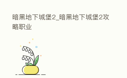 暗黑地下城堡2_暗黑地下城堡2攻略職業