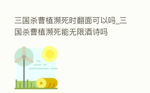 三國殺曹植瀕死時翻面可以嗎_三國殺曹植瀕死能無限酒詩嗎