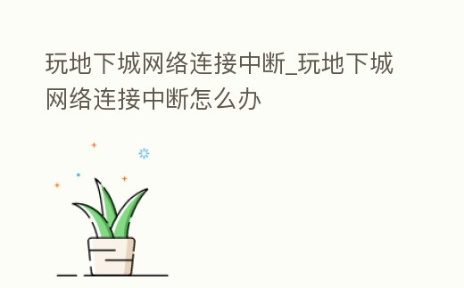 玩地下城網絡連接中斷_玩地下城網絡連接中斷怎么辦